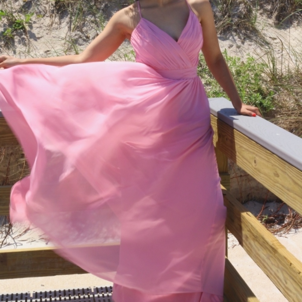 Barijay Women's Dusty Rose Chiffon Dress Size 10